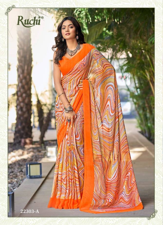 Star By Ruchi Chiffon 98 Daily Wear Sarees Catalog